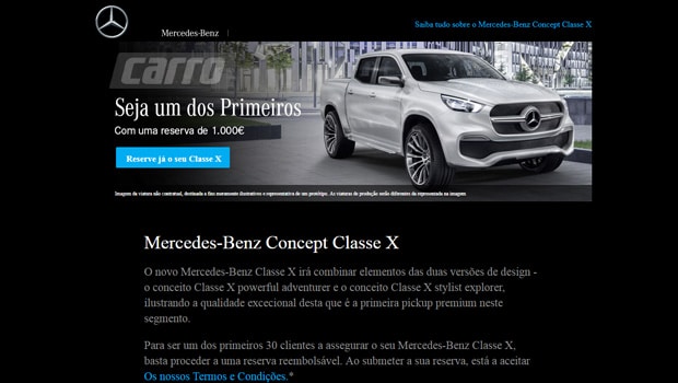 Mercedes Classe X já pode ser reservada na Europa