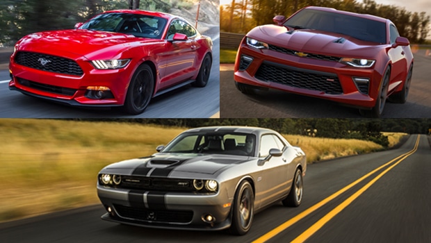 Guerra dos músculos: Mustang contra Camaro contra Challenger - Revista Carro