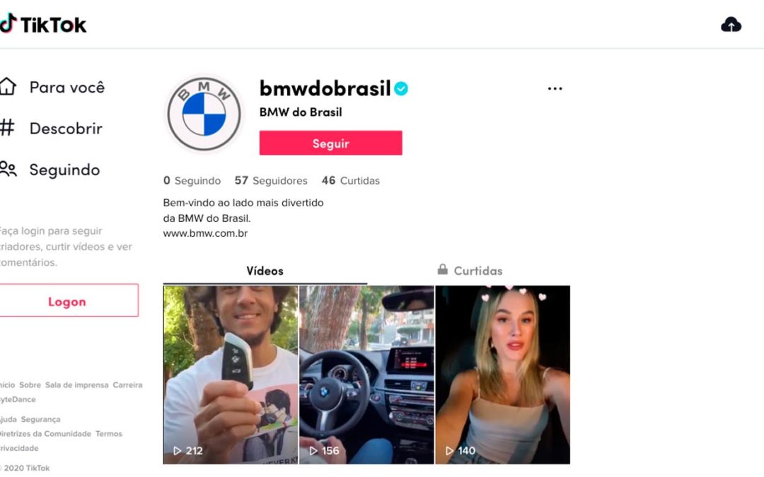 BMW é primeira marca de carros a ter perfil no TikTok