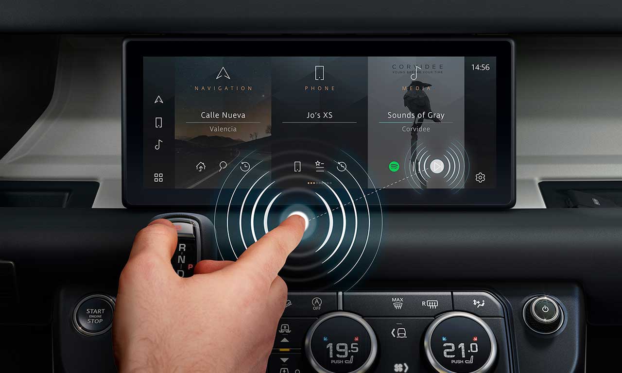 Multimídia Jaguar Land Rover Controle por gestos