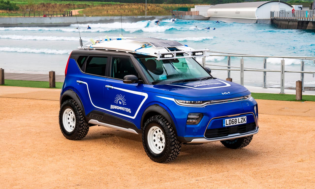Kia Soul elétrico para surfistas Boardmasters