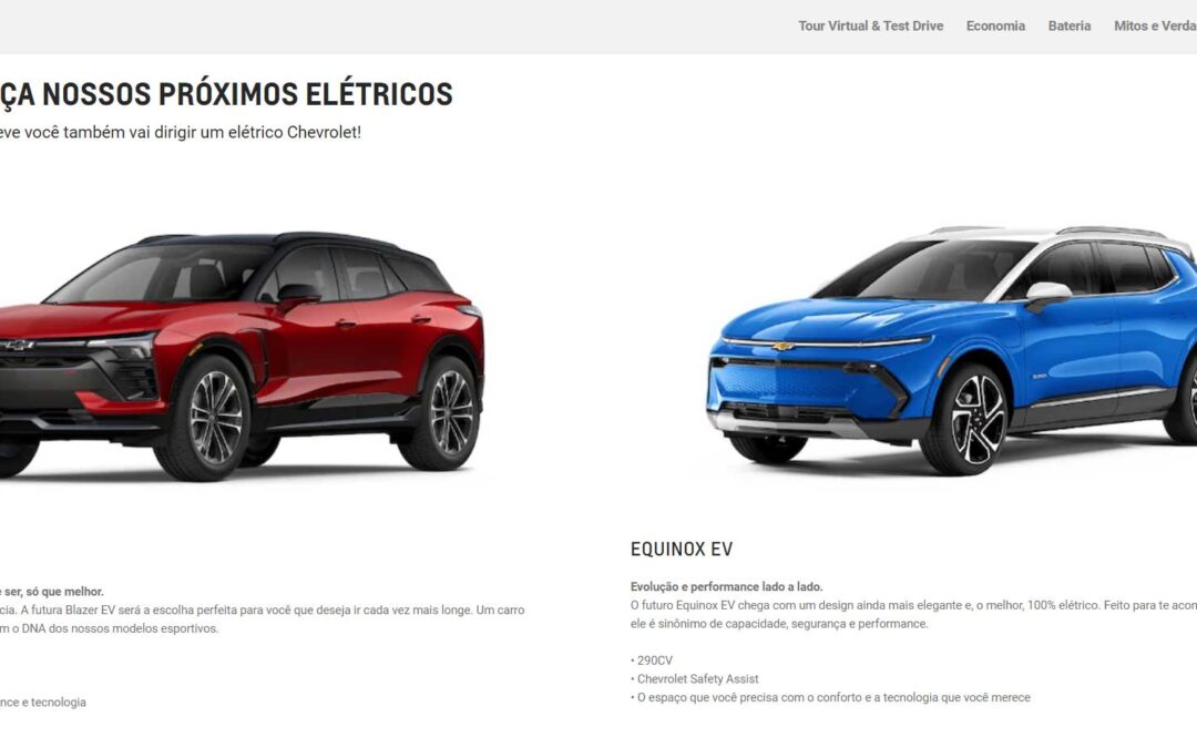 Equinox e Blazer elétricos já estão no site da Chevrolet – Confira as imagens