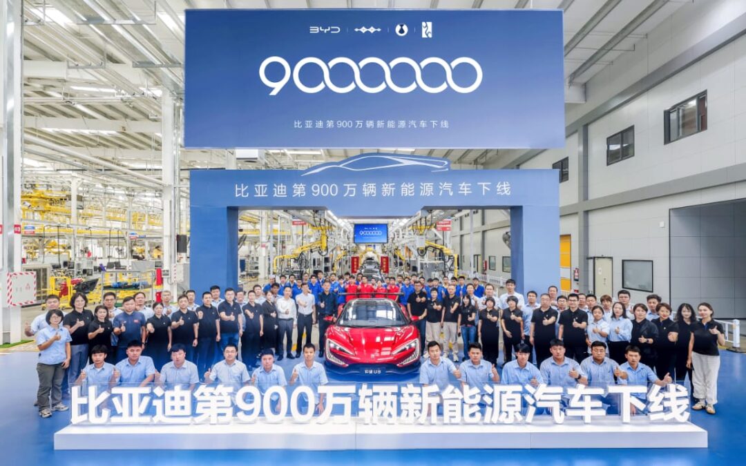 BYD celebra produção de 9 milhões de veículos eletrificados