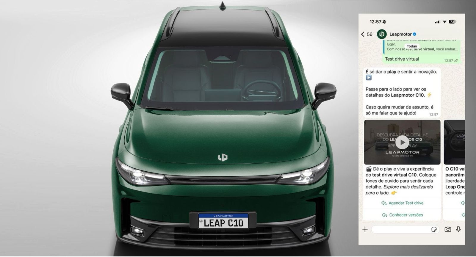 Leapmotor lança atendimento inteligente via WhatsApp para clientes no Brasil