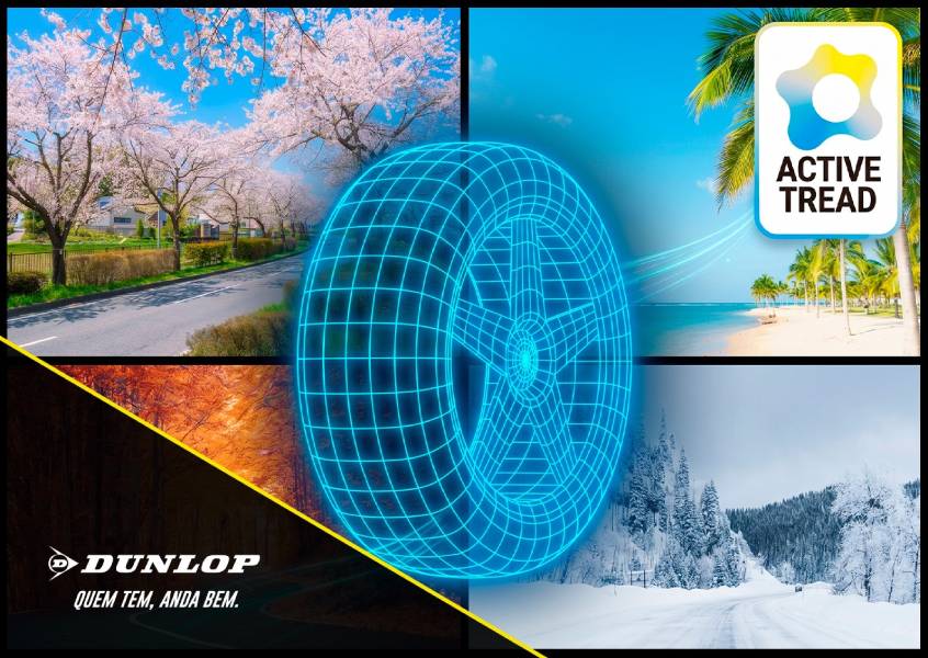 Pneu da Dunlop com tecnologia que se adapta ao clima