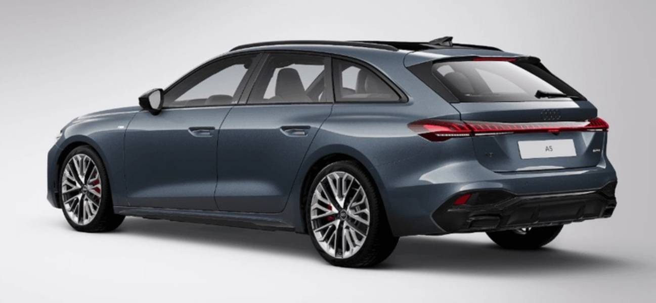 Audi A5 Avant cinza visto de trás