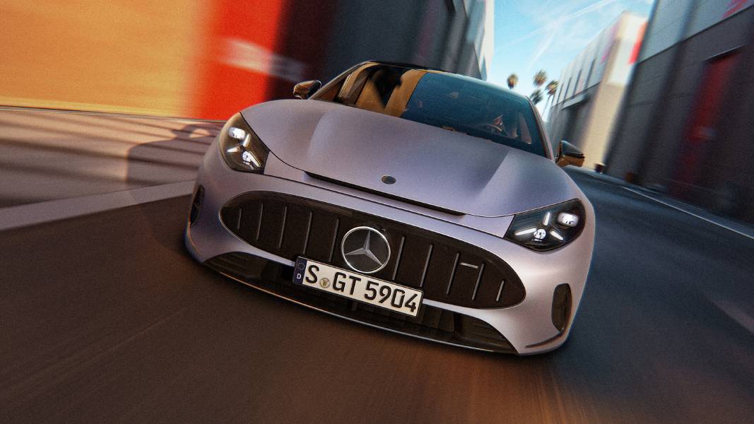 Novo Mercedes-AMG GT 53 Coupé de quatro portas visto de frente