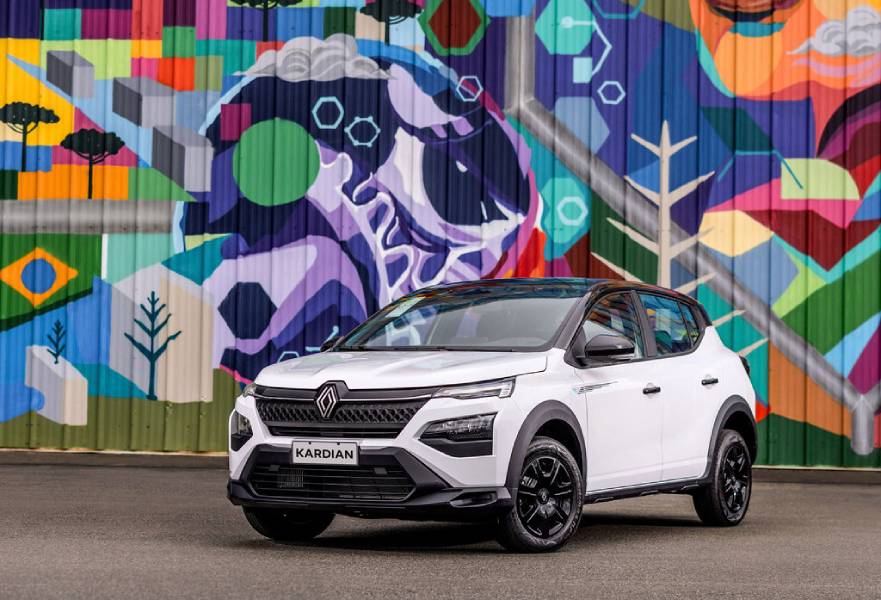 Renault Kardian Vibe Turbo branco visto de frente